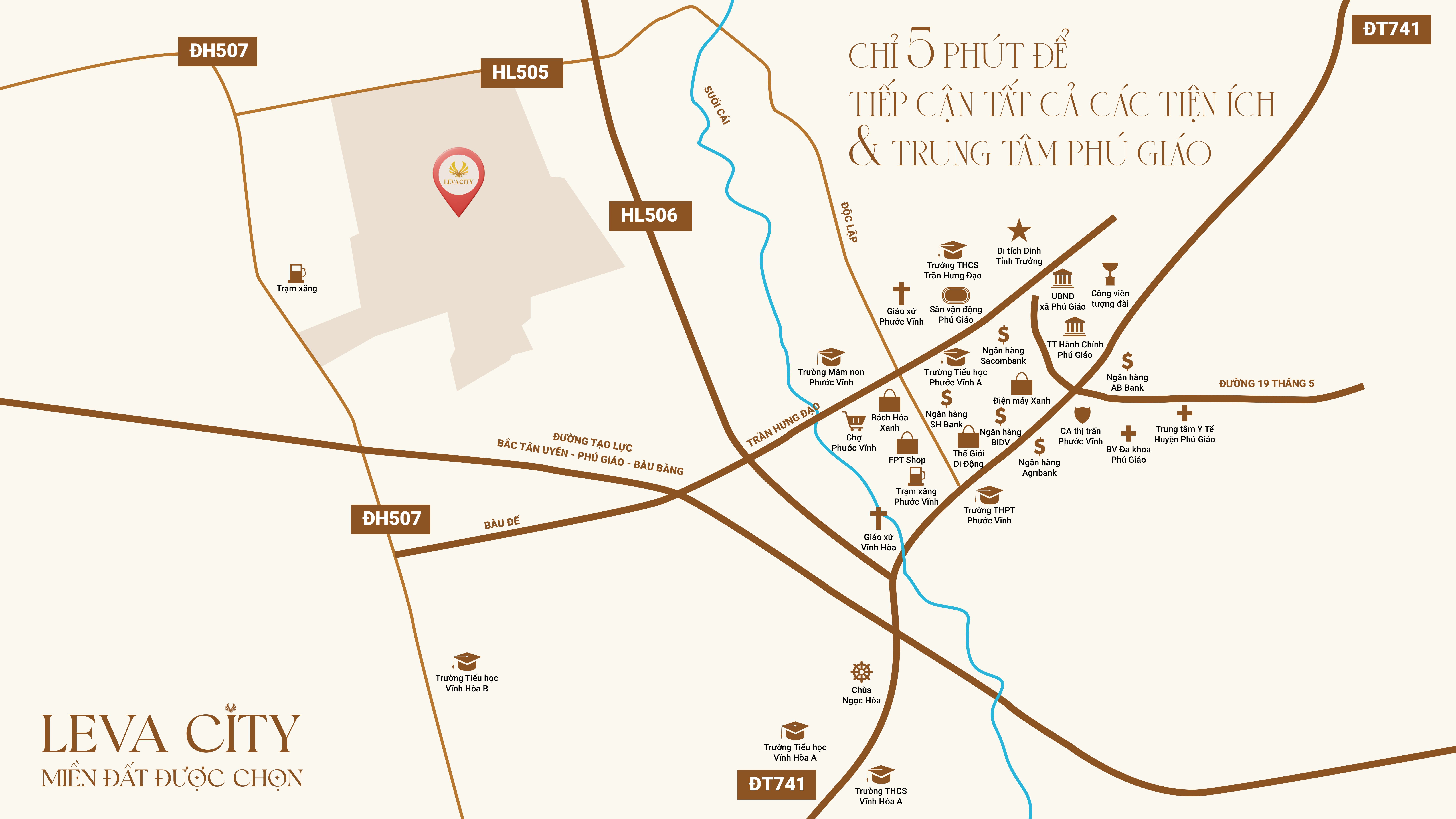 Vị trí dự án Leva City Phú Giáo